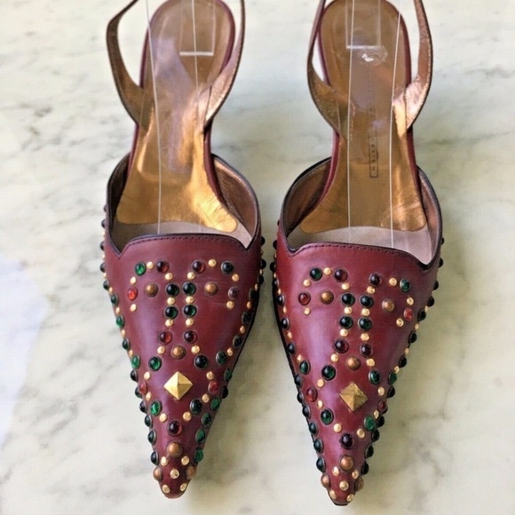 Giuseppe Zanotti Shoes - AUTHENTIC GIUSEPPE ZANOTTI LEATHER AND RHINESTONES SLING BACK SZ 8